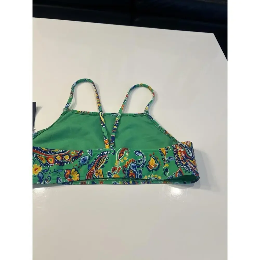 Polo Ralph Lauren Paisley-Print  2-Piece Swimsuit LGirls Green Multi Size 14
